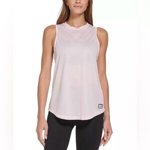 NWT DNKY Sport Honeycomb Mesh High Neck Athletic Tank Top